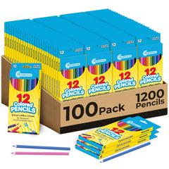 Colored Pencils, Pre Sharpened, 12 Vibrant Colors