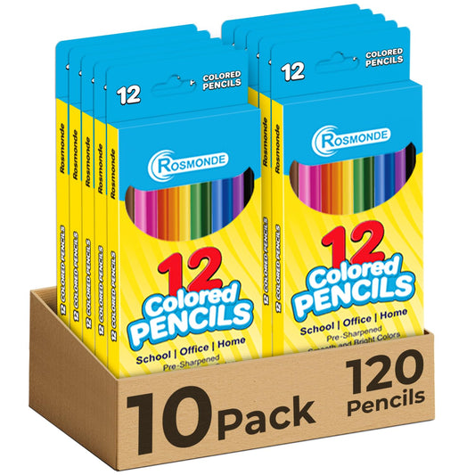 Colored Pencils, Pre Sharpened, 12 Vibrant Colors