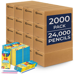 Colored Pencils, Pre Sharpened, 12 Vibrant Colors