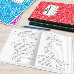 Composition Notebook, Quad Ruled, 200 Pages (100 Sheets) Per Book, Hard Cover