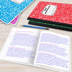 Composition Notebook, Wide Ruled, 200 Pages (100 Sheets) Per Book, Hard Cover