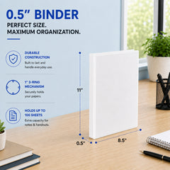 Rosmonde 3 Ring Binder, Round Ring Clear View Binders