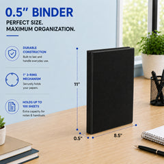 Rosmonde 3 Ring Binder, Round Ring Clear View Binders