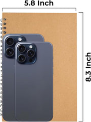 Kraft Spiral Notebook, Blank, 120 Pages (60 Sheets) Per Book, Hard Cover