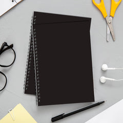 Spiral Notebook, 1 Subject, Blank, 120 Pages (60 Sheets) Per Book, Black Sturdy Plastic Cover