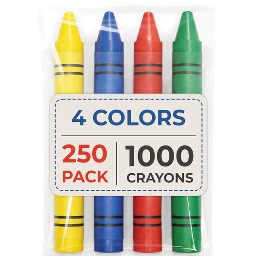 Crayons Bulk, Set of 4 Vibrant Colors, Non-Toxic Colors