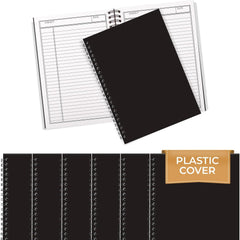 Spiral Notebook, 1 Subject, Line Sheet, 120 Pages (60 Sheets) Per Book, Black Sturdy Plastic Cover