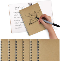 Kraft Spiral Notebook, Blank, 120 Pages (60 Sheets) Per Book, Hard Cover