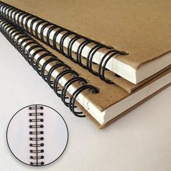 Kraft Spiral Notebook, Blank, 120 Pages (60 Sheets) Per Book, Hard Cover