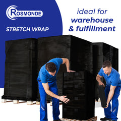 True 1500 Ft Stretch Wrap, 18" Wide, 80 Gauge Thick, Industrial Strength Film, Black