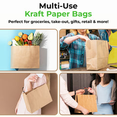 Rosmonde Kraft Paper Bag with Handle, 16" x 6" x 12", XL Brown Paper Shopping Bags