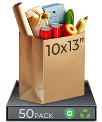 Rosmonde Kraft Paper Bag with Handle, 10" x 5" x 13", Large Brown Paper Bags