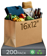 Rosmonde Kraft Paper Bag with Handle, 16" x 6" x 12", XL Brown Paper Shopping Bags