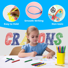 Crayons Bulk, Set of 4 Vibrant Colors, Non-Toxic Colors