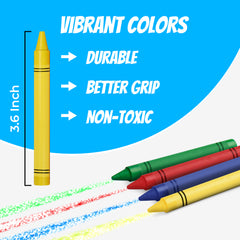 Crayons Bulk, Set of 4 Vibrant Colors, Non-Toxic Colors