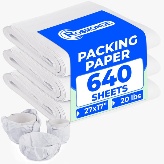 Packing Paper, 27" x 17", Uncoated Non-Printed White Sheets