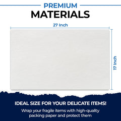 Packing Paper, 27" x 17", Uncoated Non-Printed White Sheets