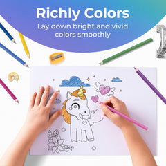 Colored Pencils, Pre Sharpened, 12 Vibrant Colors