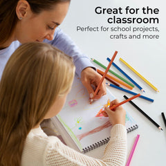 Colored Pencils, Pre Sharpened, 12 Vibrant Colors