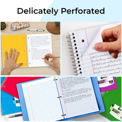 Subject Notebook, 3 Subject, College Ruled, 300 Pages (150 Sheets) Per Book, Soft Cover