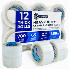 Clear Packing Tape, 65 Yards, 1.88" Wide, 2.7 Mil Thick & Strong