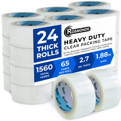 Clear Packing Tape, 65 Yards, 1.88" Wide, 2.7 Mil Thick & Strong