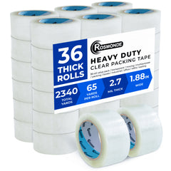 Clear Packing Tape, 65 Yards, 1.88" Wide, 2.7 Mil Thick & Strong