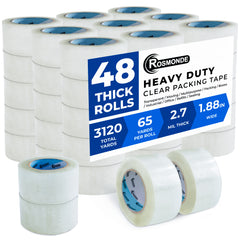 Clear Packing Tape, 65 Yards, 1.88" Wide, 2.7 Mil Thick & Strong
