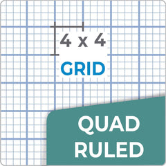 Kraft Cover Composition Notebook, Quad Ruled, 120 Pages (60 Sheets) Per Book, Soft Cover