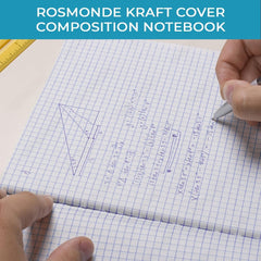 Kraft Cover Composition Notebook, Quad Ruled, 120 Pages (60 Sheets) Per Book, Soft Cover