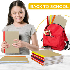 Kraft Cover Composition Notebook, Wide Ruled, 120 Pages (60 Sheets) Per Book, Soft Cover