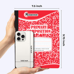 Composition Notebook, Primary Ruled, 200 Pages (100 Sheets) Per Book, Hard Cover