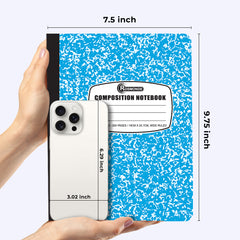 Composition Notebook, Wide Ruled, 200 Pages (100 Sheets) Per Book, Hard Cover
