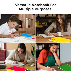 Subject Notebook, 1 Subject, College Ruled, 140 Pages (70 Sheets) Per Book, Assorted Plastic Cover