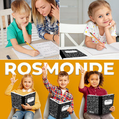 Composition Notebook, Primary Ruled, 200 Pages (100 Sheets) Per Book, Hard Cover