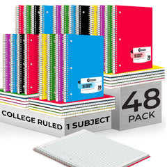 Subject Notebook, 1 Subject, Wide Ruled, 140 Pages (70 Sheets) Per Book, Soft Cover