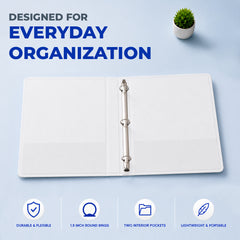 Rosmonde 3 Ring Binder, Round Ring Clear View Binders