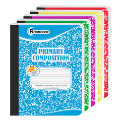 Composition Notebook, Primary Ruled, 200 Pages (100 Sheets) Per Book, Hard Cover