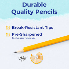 Pre-Sharpened Pencils with Eraser, 2 HB Pencils