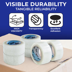 Clear Packing Tape, 65 Yards, 1.88" Wide, 2.7 Mil Thick & Strong