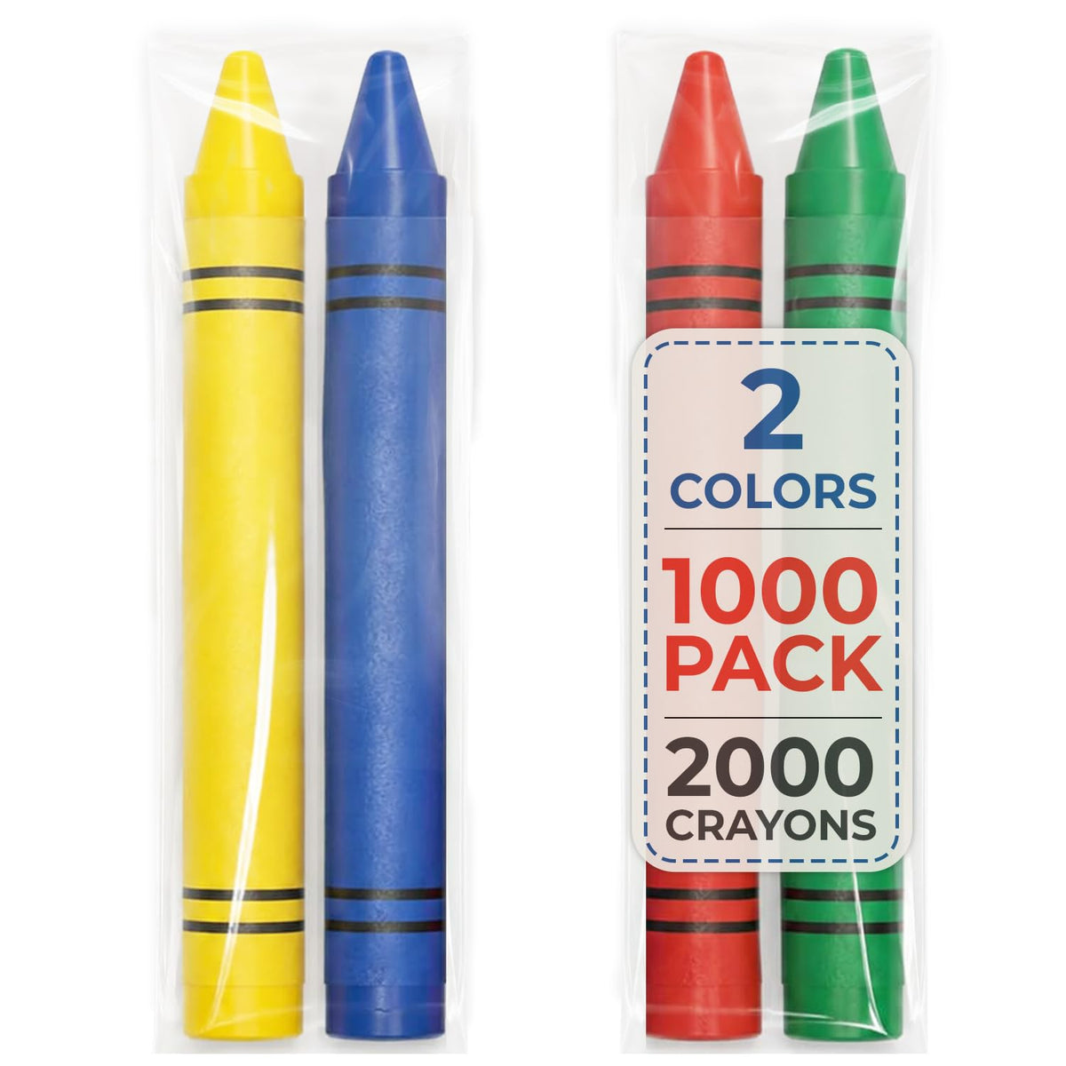 Crayons Bulk, Set of 4 Vibrant Colors, Non-Toxic Colors