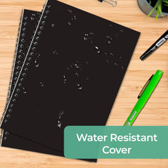 Spiral Notebook, 1 Subject, Line Sheet, 120 Pages (60 Sheets) Per Book, Black Sturdy Plastic Cover