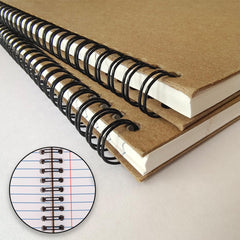 Kraft Spiral Notebook, College Ruled, 120 Pages (60 Sheets) Per Book, Hard Cover