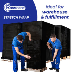 True 1500 Ft Stretch Wrap, 18" Wide, 80 Gauge Thick, Industrial Strength Film, Black