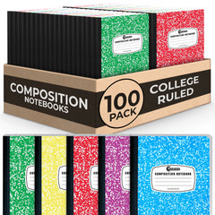 Composition Notebook, College Ruled, 200 Pages (100 Sheets) Per Book, Hard Cover