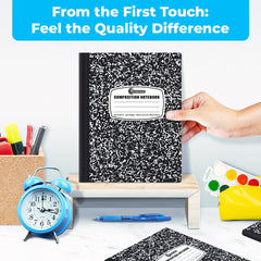 Composition Notebook, Wide Ruled, 200 Pages (100 Sheets) Per Book, Hard Cover