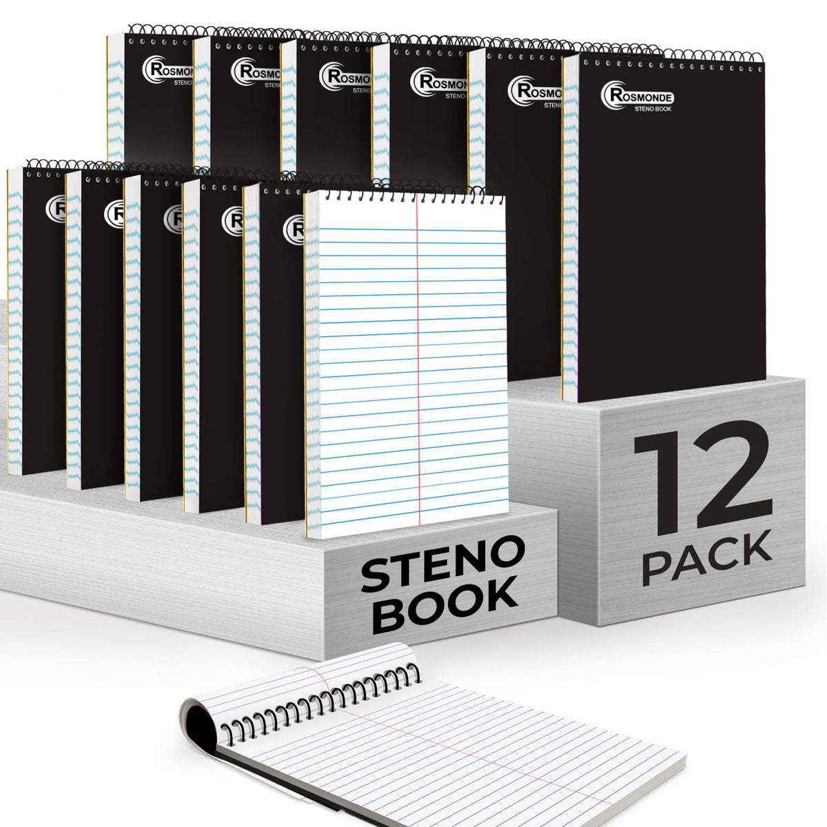 Gregg Ruled Bulk Wholesale Steno Notebook, Gregg Ruled, 160 Pages (80 Sheets) Per ...