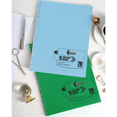 Subject Notebook, 1 Subject, College Ruled, 140 Pages (70 Sheets) Per Book, Assorted Plastic Cover