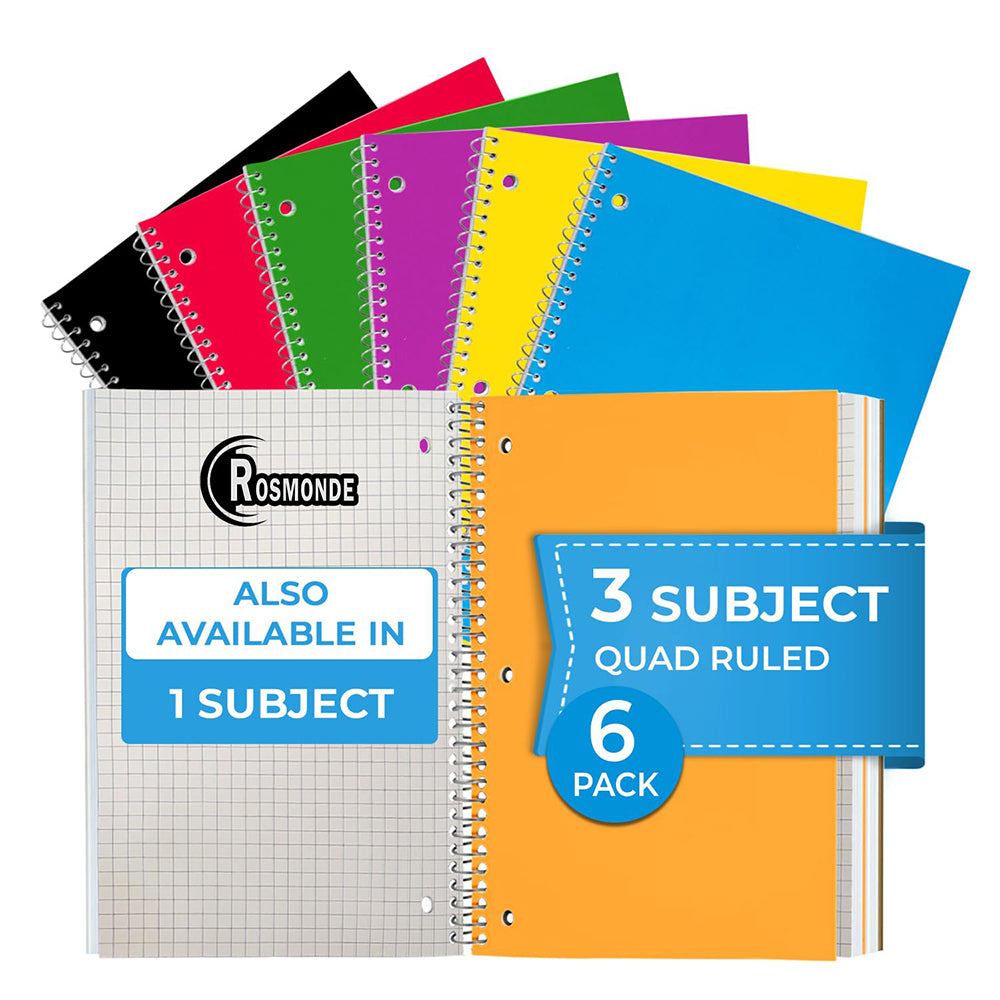 Buy Bulk Wholesale Premium Quality 3-Subject Quad Ruled Notebooks ...