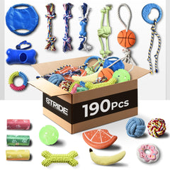 Stride Chew Toys for Puppy, 190 Pack, Dog Toys for Small Dogs & Puppies